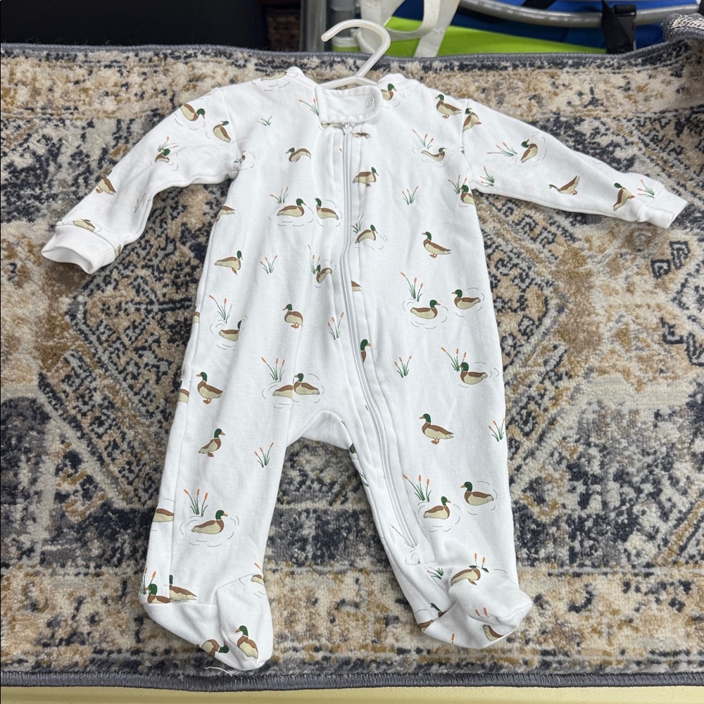 Charming Duck Print Kids Footie